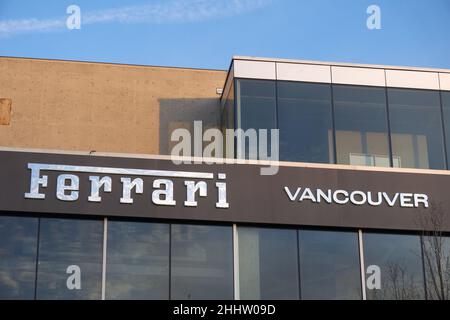 Ferrari-Händler und -Showroom für Luxusautos in Vancouver, British Columbia, Kanada Stockfoto