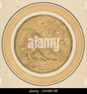 Allegorie der Vergesslichkeit ca. 1570 Giorgio Vasari Italienisch die beiden schnellen Skizzen mit der Allegorie des Vergessens (gem 67.95.3) und die Allegorie des Schlafes (gem 67.95.4) wurden vom Renaissance-Künstler und Historiker Giorgio Vasari in Feder und brauner Tinte schnell und spontan ausgeführt, um seine Ideen für eine Decken- oder Wanddekoration aufzuzeichnen. Julian Kliemann wies 1981 darauf hin, dass Vasaris allegorische Zeichnungen im Metropolitan Museum of Art mit zwei Teilen einer Deckendekoration eines Schlafzimmers (möglicherweise für Francesco I de' Medici) korrespondieren, die Vincenzo Borghini in A geplant hatte Stockfoto