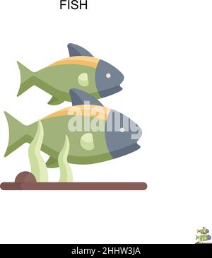 Fisch einfaches Vektor-Symbol.perfekte Farbe modernes Piktogramm auf editierbare Kontur. Fischsymbole für Ihr Geschäftsprojekt Stock Vektor