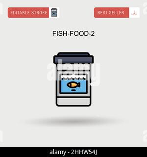 Fish-Food-2 einfaches Vektorsymbol. Stock Vektor