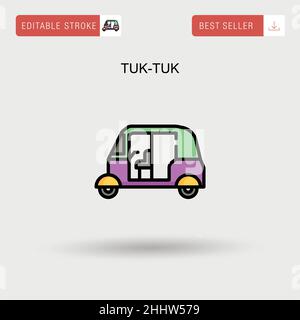 Tuk-Tuk einfaches Vektorsymbol. Stock Vektor