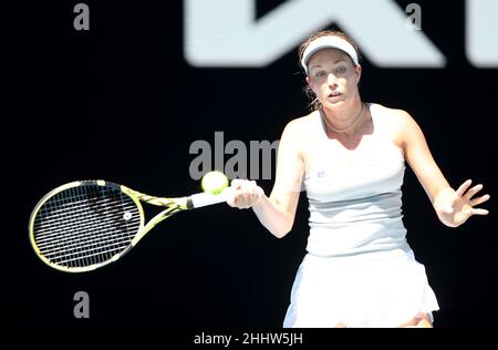 Melbourne, Australien. 26th Januar 2022. Danielle Collins in Ladies Quarter final Action Australian Open Tennis 2022 Melbourne Park, Australia Day 10 Mittwoch 26 Januar 2022 FOTO VON KARL WINTER Credit: Roger Parker/Alamy Live News Stockfoto