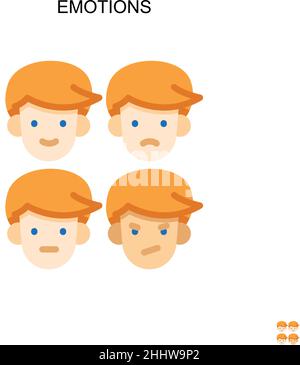 Emotionen einfaches Vektor-Symbol.perfekte Farbe modernes Piktogramm auf bearbeitbaren Strich. Emotions-Symbole für Ihr Geschäftsprojekt Stock Vektor