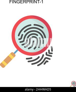 Fingerprint-1 einfaches Vektor-Symbol.perfekte Farbe modernes Piktogramm auf bearbeitbaren Strich. Fingerabdruck-1-Symbole für Ihr Geschäftsprojekt Stock Vektor