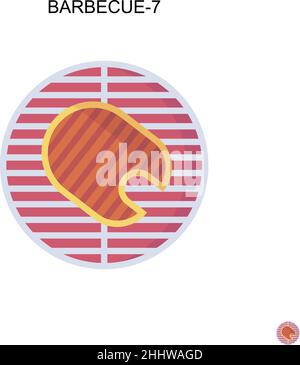 Barbecue-7 einfaches Vektor-Symbol.perfekte Farbe modernes Piktogramm auf bearbeitbaren Strich. Barbecue-7 Icons für Ihr Business-Projekt Stock Vektor