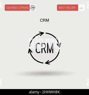 Einfaches CRM-Vektorsymbol. Stock Vektor