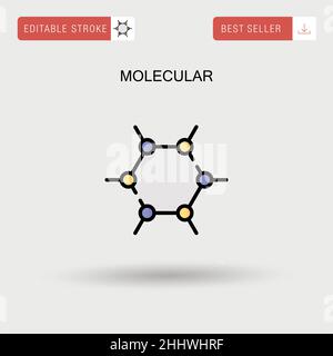 Einfaches Vektor-Symbol für molekulare Moleküle. Stock Vektor