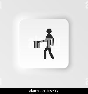 Guide neumorphisches Symbol aus man Poses Set. Stil monochrome graue neumorphische Symbole, abgerundete Ecken, weißer Hintergrund. Vektor-neumorphisches Symbol auf weiß b Stock Vektor
