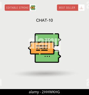 Chat-10 einfaches Vektorsymbol. Stock Vektor