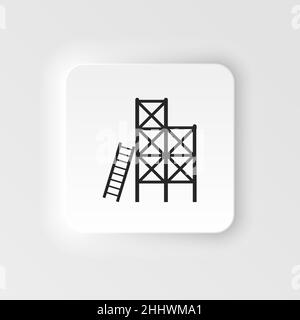 Gerüstvektor neumorphisches Symbol isoliert auf transparentem Hintergrund, Gerüstlogo Konzept. Leiter, Gerüst, Treppe, Treppe, neumorphisches Symbol Stock Vektor