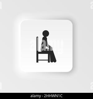 Setz dich auf den Vektor der neumorphischen Symbole, setz dich auf trendige gefüllte neumorphische Ikonen aus der People-Sammlung, setz dich auf Vektor-Illustration. Sitzender Mann, neumorphisch Stock Vektor