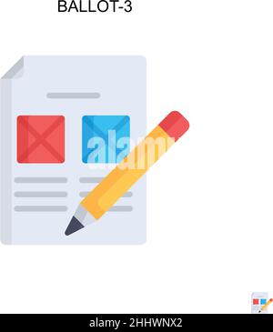Stimmzettel-3 einfaches Vektorsymbol. Illustration Symbol Design-Vorlage für Web mobile UI-Element. Stock Vektor