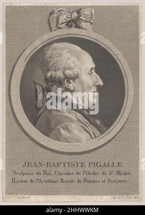 Porträt von Jean-Baptiste Pigalle 1782 Augustin de Saint-Aubin Französisch. Porträt von Jean-Baptiste Pigalle 423508 Stockfoto