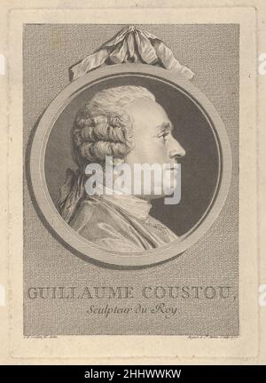 Porträt von Guillaume Coustou 1770 Augustin de Saint-Aubin Französisch. Porträt von Guillaume Coustou 423510 Stockfoto