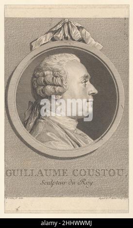 Porträt von Guillaume Coustou 1770 Augustin de Saint-Aubin Französisch. Porträt von Guillaume Coustou 423534 Stockfoto