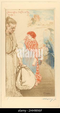 Laundresses (Blanchisseuses) (Wie Schnell Die Jugend Verblasst! / Jeunesse passe vite vertu!) 1893 Auguste-Louis Lepère Französisch. Laundresses (Blanchisseuses) (Wie Schnell Die Jugend Verblasst! / Jeunesse passe vite vertu!) 633531 Stockfoto