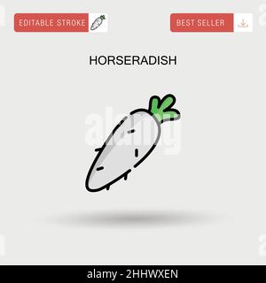 Einfaches Vektorsymbol für Meerrettich. Stock Vektor