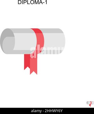 Diploma-1 einfaches Vektorsymbol. Illustration Symbol Design-Vorlage für Web mobile UI-Element. Stock Vektor