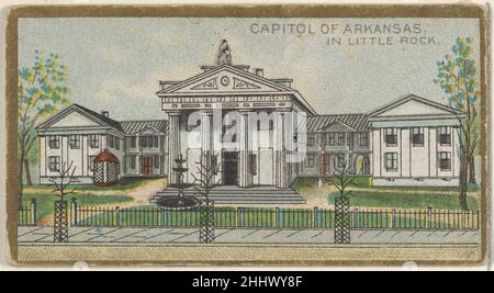 Capitol of Arkansas in Little Rock, aus der Serie General Government and State Capitol Buildings (N14) für Allen & Ginter Cigarettes Brands 1889, herausgegeben von Allen & Ginter American Trade Cards aus der Serie 'General Government and State Capitol Buildings' (N14), Ausgestellt im Jahr 1889 in einem Satz von 50 Karten, um Allen & Ginter Marken Zigaretten zu fördern. Capitol of Arkansas in Little Rock, aus der Serie General Government and State Capitol Buildings (N14) für Allen & Ginter Cigarettes Brands 408041 Stockfoto