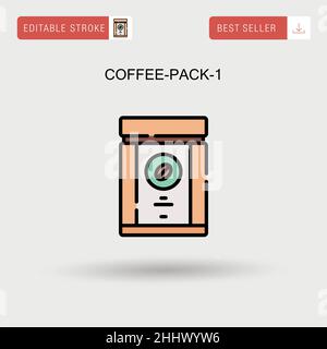 Coffee-Pack-1 einfaches Vektorsymbol. Stock Vektor