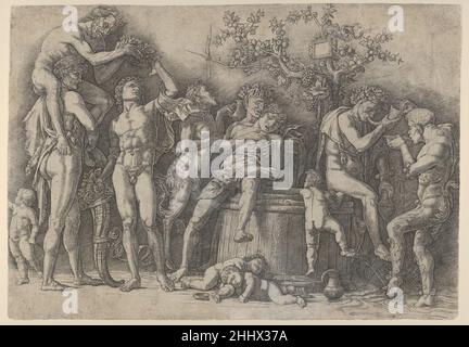 Bacchanal mit Wein Mehrwertsteuer vor 1475 Andrea Mantegna Italienisch. Bacchanal mit Wein, MwSt. 631775 Stockfoto