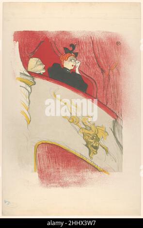 The Box with the Gilded Mask 1894 Henri de Toulouse-Lautrec Französisch Diese Lithographie wurde entwickelt, um den Dramatiker für Marcel Luguets 'Le Missionnaire' im Théâtre Libre zu schmücken. Die Box mit der vergoldeten Maske 334189 Stockfoto