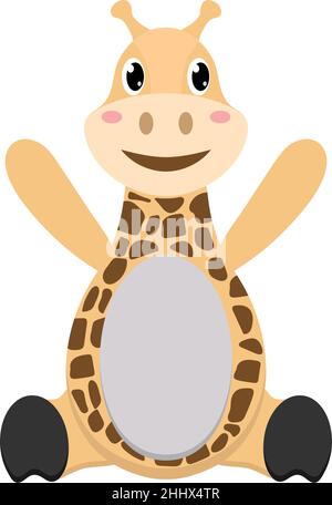 Giraffe Baby niedlich Tier flach Illustration Vektor Stock Vektor