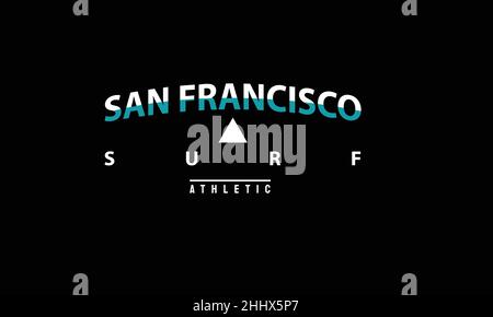 san francisco Athletic california Urban T-Shirt Monogramm Text Vektor Vorlage Stock Vektor