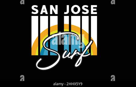 san jose san francisco Athletic california Urban T-Shirt Monogramm Text Vektor Vorlage Stock Vektor