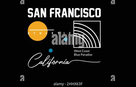 san francisco Athletic california Urban T-Shirt Monogramm Text Vektor Vorlage Stock Vektor
