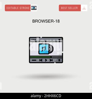 Browser-18 einfaches Vektorsymbol. Stock Vektor