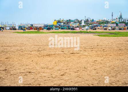 Edward Elliot's Beach ist einer der saubersten und sichersten Strände in der Stadt Chennai. Stockfoto