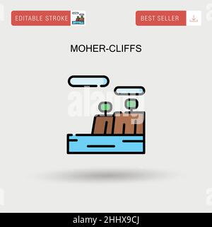 Moher-Cliffs einfaches Vektorsymbol. Stock Vektor