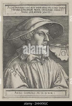 Selbstporträt im Alter von achtundzwanzig 1530 Heinrich Aldegrever Deutsch. Selbstporträt im Alter von achtundzwanzig 359917 Jahren Stockfoto