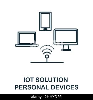 Symbol für persönliche Geräte. Line Element aus der iot Solution Collection. Symbol für lineare persönliche Geräte für Webdesign, Infografiken und mehr. Stock Vektor