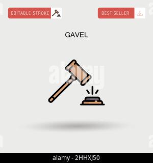 Einfaches Vektorsymbol „Gavel“. Stock Vektor