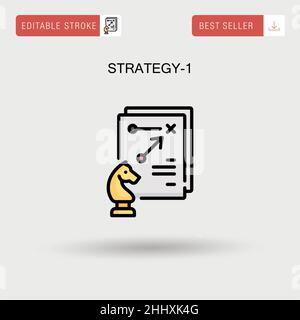 Strategy-1 einfaches Vektorsymbol. Stock Vektor