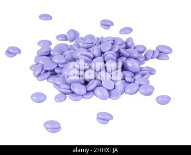 Aromatherapie violetten Lavendelwachs Tropfen isoliert auf dem weißen Stockfoto