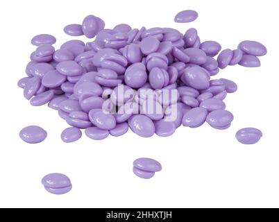 Aromatherapie violetten Lavendelwachs Tropfen isoliert auf dem weißen Stockfoto