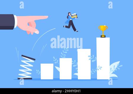 Business Mentor hilft, die Karriere mit Sprungbrett Vektor Illustration zu verbessern. Stock Vektor