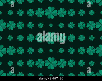 Kleeblatt hinterlässt ein nahtloses Muster. St. Patrick's Day, irischer Urlaub. Hintergrund für Grußkarte, Verpackungspapier, Werbematerial. Vektor illusstra Stock Vektor