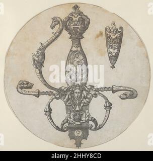 Design for a Sword hilt 1550–60 Pierre Woeiriot de Bouzey II. Entwurf für einen Schwerthilt 683940 Stockfoto