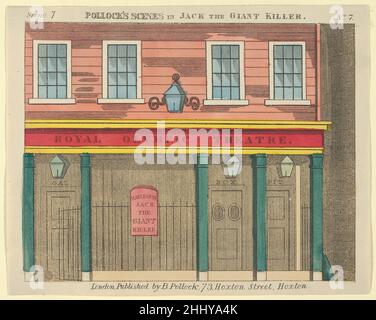 Szene 7, von Jack und dem Riesen-Killer, Szenen für ein Spielzeugtheater 1870–90 Benjamin Pollock. Szene 7, von Jack and the Giant Killer, Szenen für ein Spielzeugtheater 683009 Stockfoto