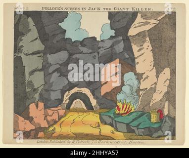 Szene 2, von Jack und dem Riesen-Killer, Szenen für ein Spielzeugtheater 1870–90 Benjamin Pollock. Szene 2, von Jack and the Giant Killer, Szenen für ein Spielzeugtheater 682994 Stockfoto