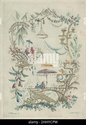 Chinoiserie aus Nouvelle Suite de Cahiers Arabesques Chinois 1790–99 gestaltet von Jean Pillement French. Chinoiserie aus Nouvelle Suite de Cahiers Arabesques Chinois 364546 Stockfoto