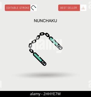 Nunchaku einfaches Vektor-Symbol. Stock Vektor