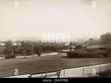 Vintage-Fotografie, Ende 19th, Anfang 20th. Jahrhundert, Ansicht des Leazes Park, Newcastle-upon-Tyne Stockfoto