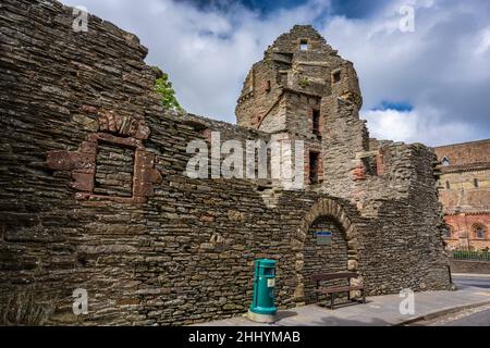 Ruinen des Bishop’s Palace in Kirkwall auf dem Festland Orkney in Schottland Stockfoto