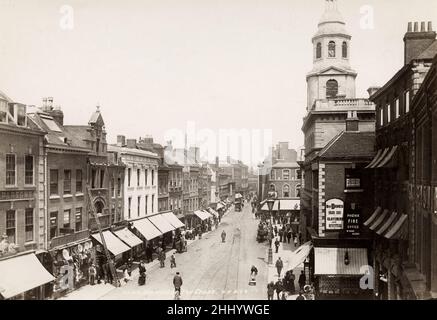 Vintage-Fotografie, Ende 19th, Anfang 20th Jahrhundert, Ansicht des Kreuzes, Worcester, West Midlands Stockfoto