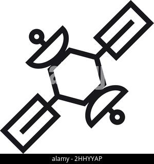 Symbol für die Raumstation. Künstlicher Salellit. Navigationstechnologie-Symbol Stock Vektor